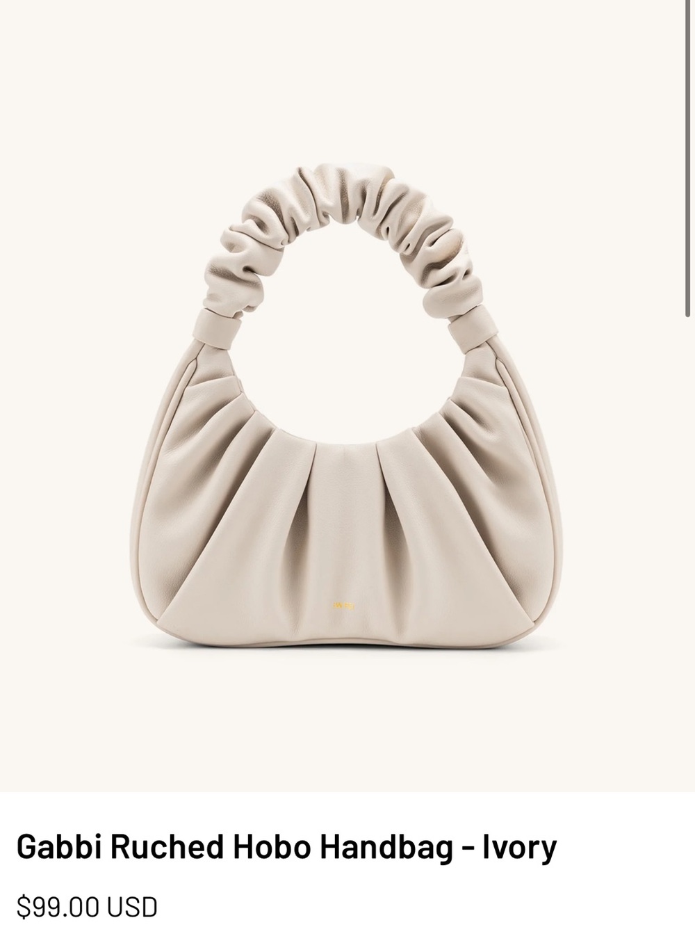JW PEI Gabbi Ruched Hobo Handbag – Ivory Beige